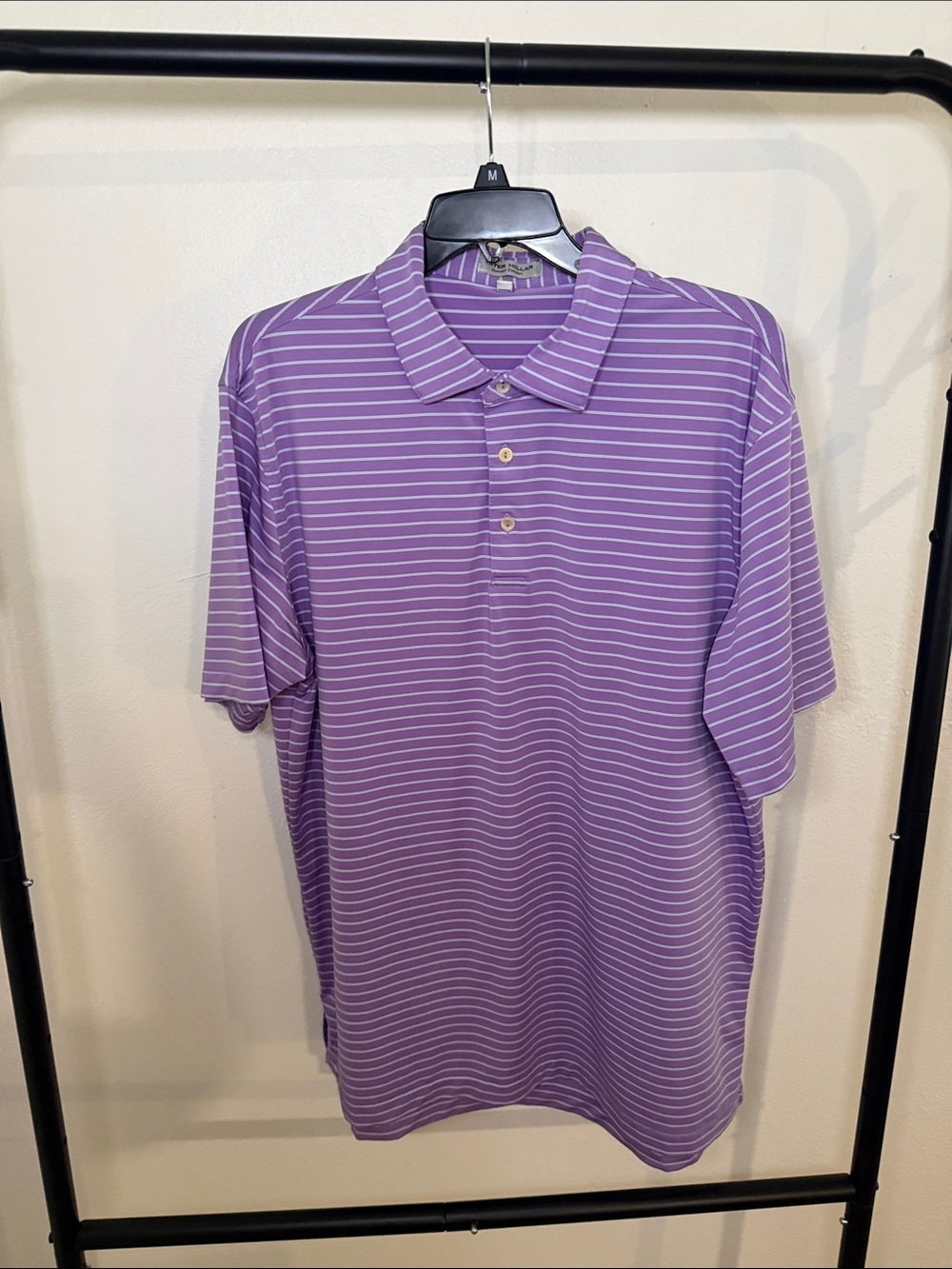 Peter Millar Lavender & White Striped Polo ⛳️
